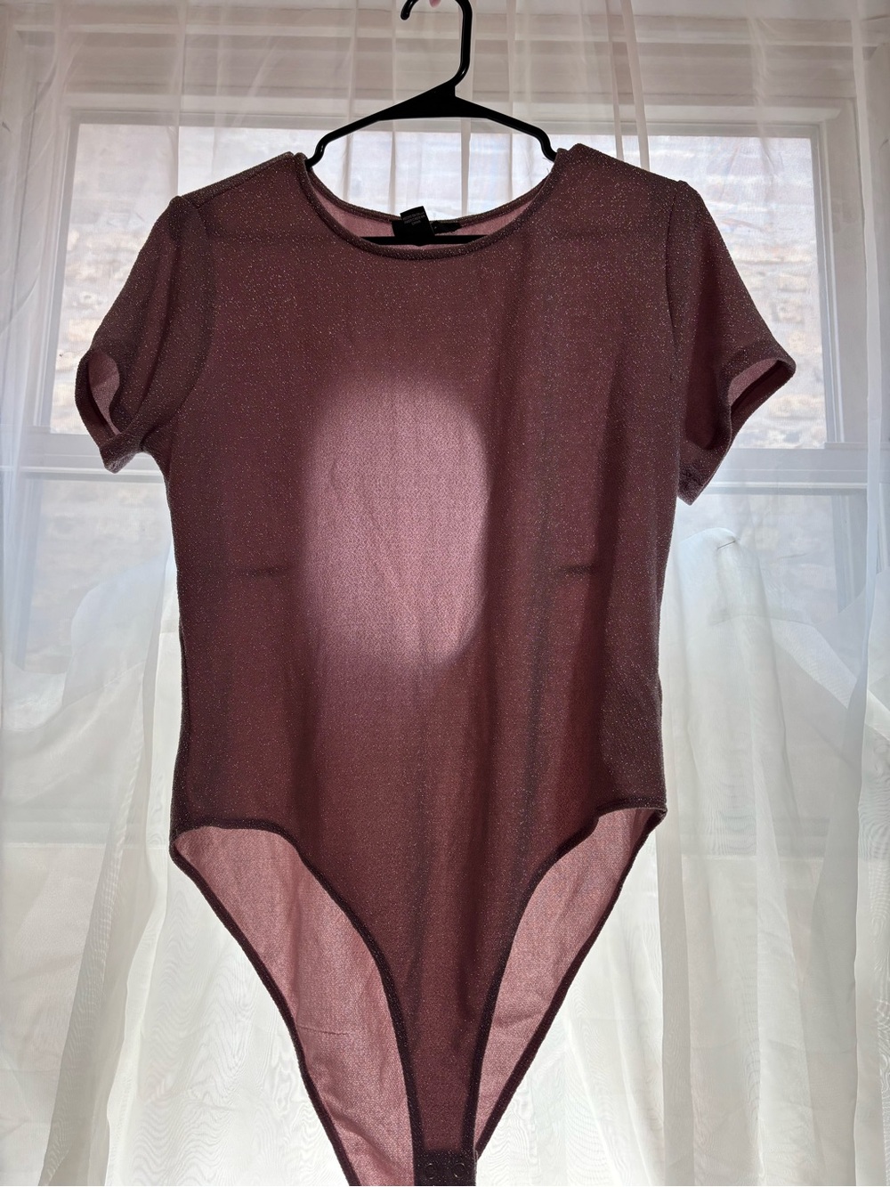 Sparkle Mauve Short-Sleeve One-Piece Bodysuit